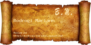 Bodrogi Mariann névjegykártya